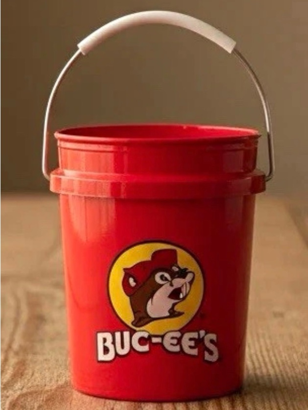 Buc-ee's Red Plastic Mini Bucket w/ Handle, Logo 10 count